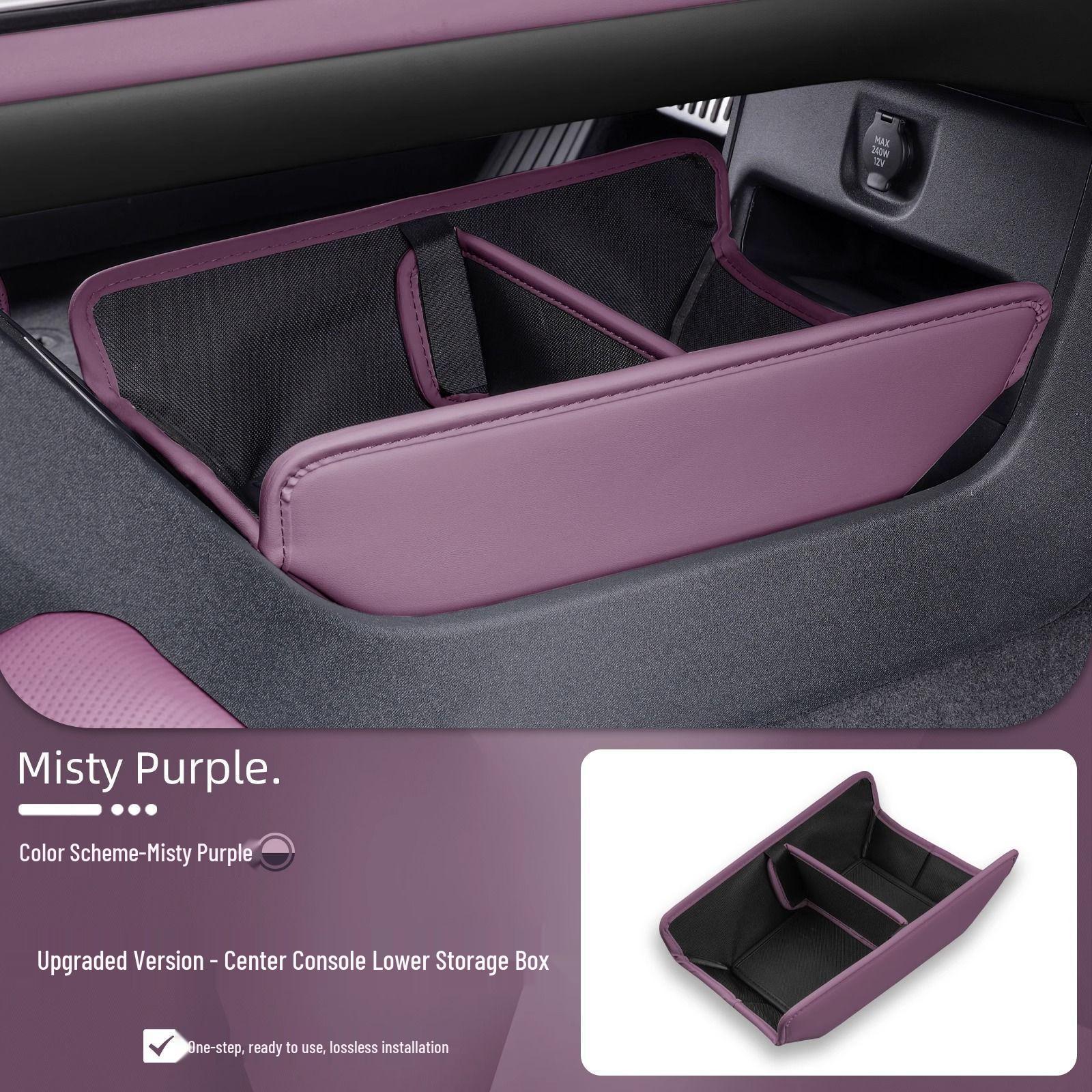 Compact Folding Car Interior Storage Organizer for Xiaomi SU7 Center Console Nappa Leather SU7 Center Console Lower Storage Box