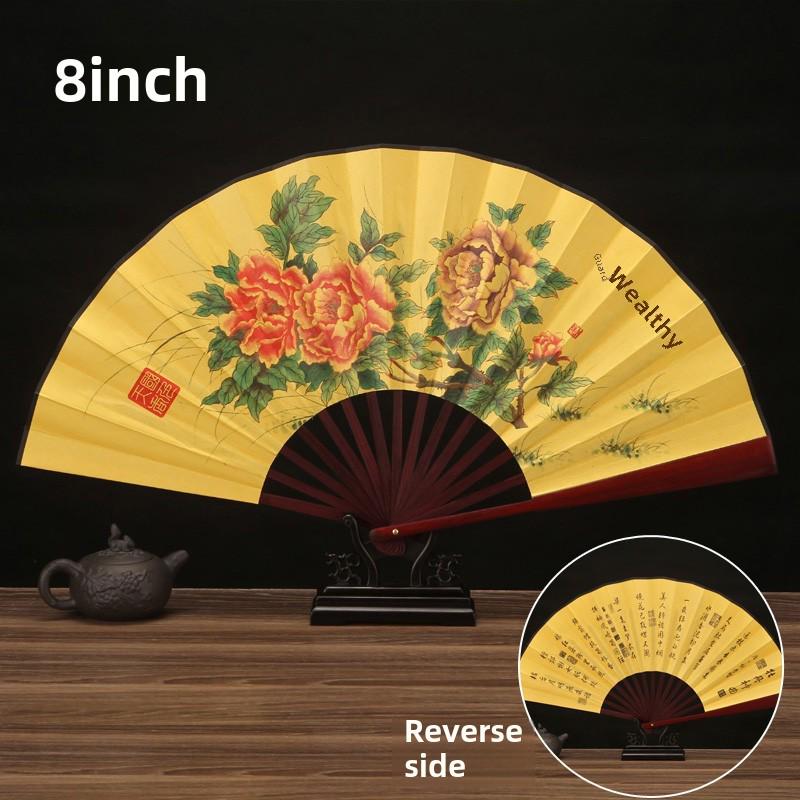 8-Zoll-Faltfächer im chinesischen Stil: Retro-klassisches Hanfu-Design für Jungen