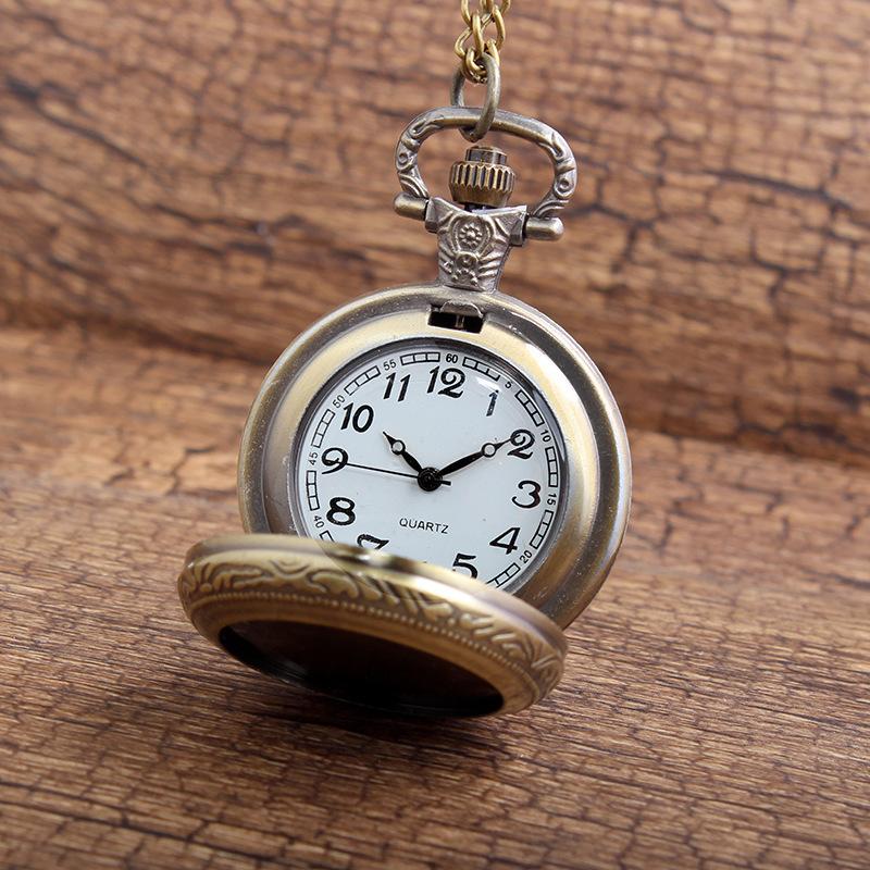 Flap Can Be Pasted Photos Creative Personality Romantic Couple Gift Retro Pocket Watch Men and Women's Pendant Groove Can Be Pasted Photos