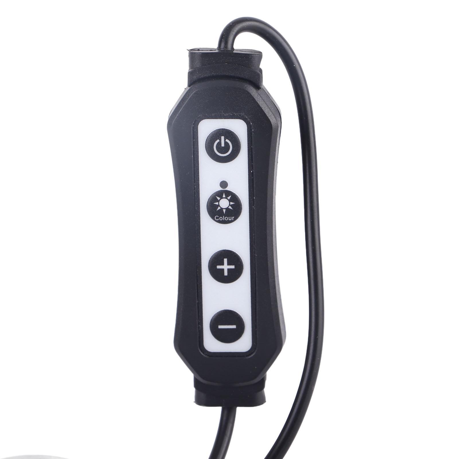 

20-дюймовый черный светодиодный светильник в форме полумесяца, регулируемый, 3-цветная температура, дуговой настольный светильник в форме полумесяца US PLUG