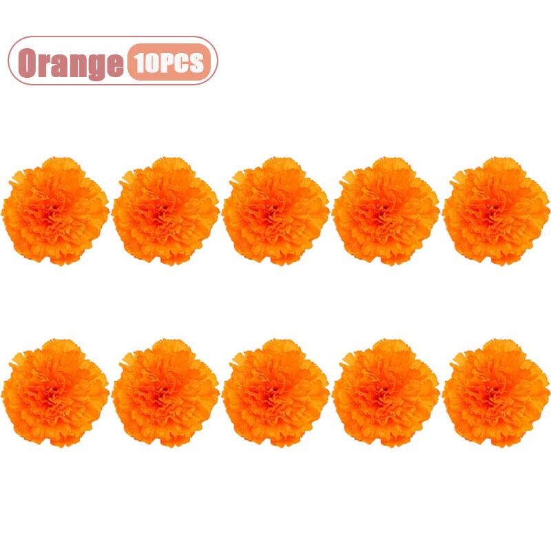 

Halloween Artificial Carnation Heads Vibrant Faux Marigold Flowers for Wedding Party Wreath Garland Centerpieces Display Decor