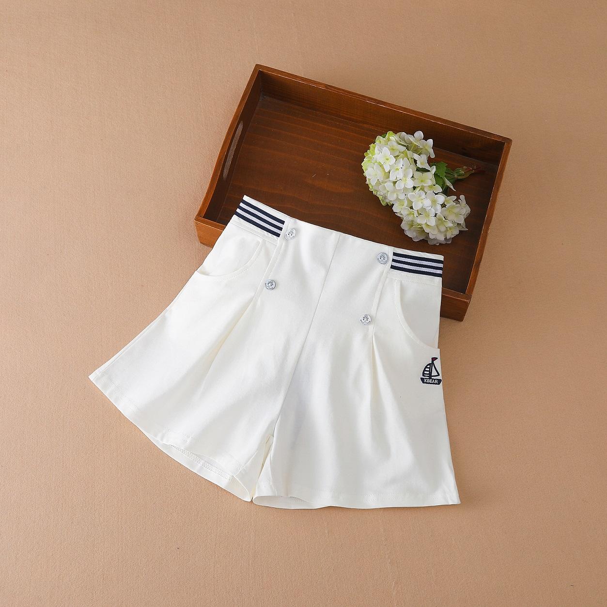 

Діти, дівчата, літні шорти, бавовняні штани в корейському стилі, дитячий ошатний стиль, еластичний пояс, милий дитячий одяг 150 білий