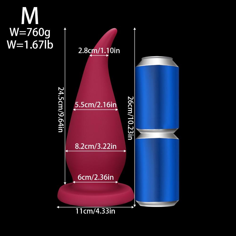 Thick Huge Fox Tail Butt Plug for Men Women, Large Anal Plug with Flared Base, Silicone Anal Stretcher for Adult Beginners and Advanced Players