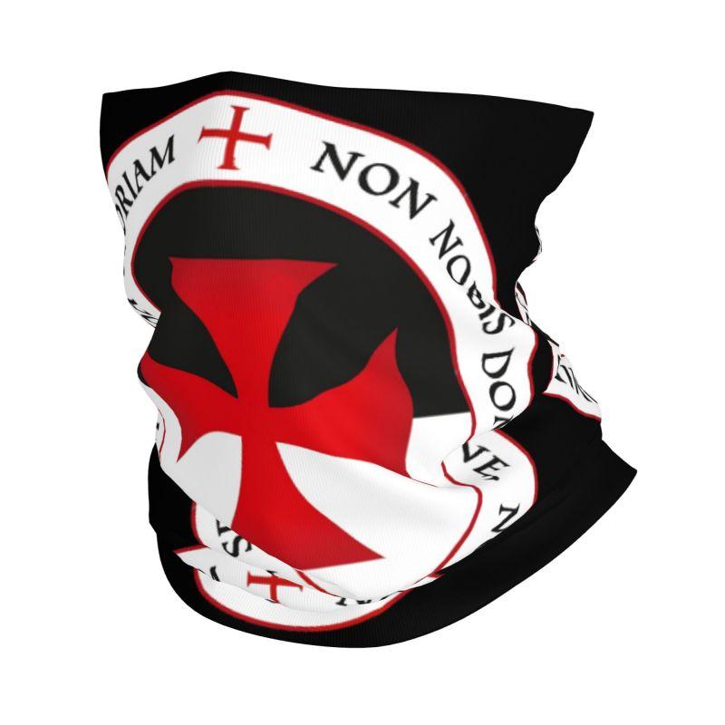 

Custom Knights Templar Flag Bandana Neck Cover Windproof Wrap Ride Motorcycle Mask Scarf Unisex Warm Headwear Tube Balaclava
