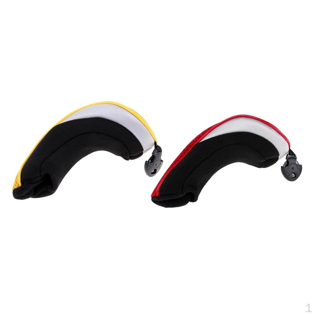2 Pieces Portable Golf Hybrid UT Club Headcover Head Cover & Number Tag