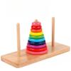 Wooden Tower of Hanoi Rainbow Stacking Toy Kids Color Recognition Sorting Ring Matching Block Early Educational Puzzle GiftMX003