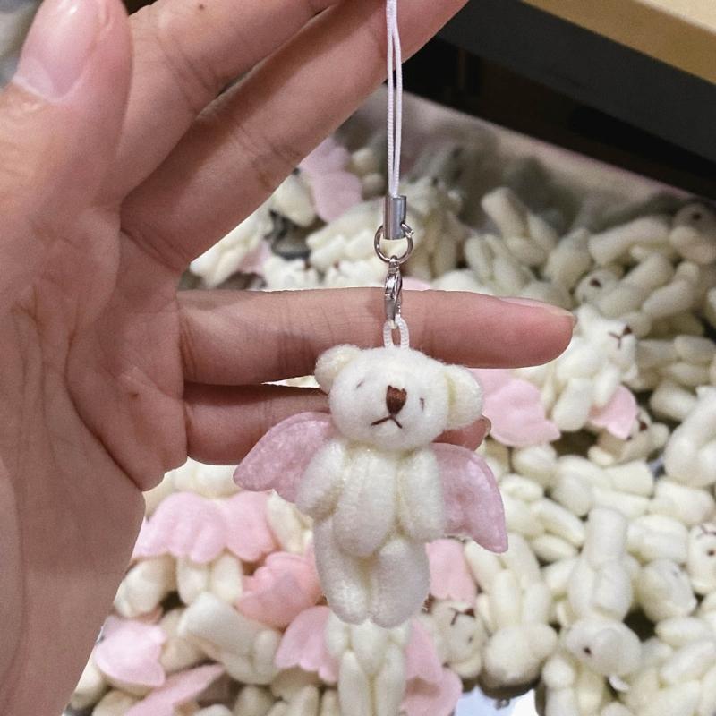 Cute Angel Bear Keychain Hanging Ornament Backpack Handbag Charm for Girls Wome