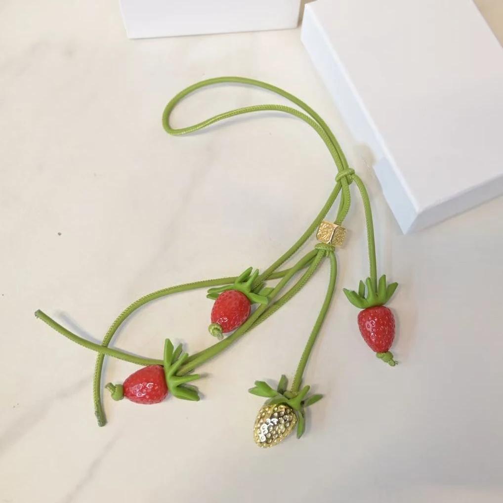 Cowhide Acorn Tomato String Bag Charm Exquisite Pendant Woman All-match Cute Backpack Pendant Bag Accessories