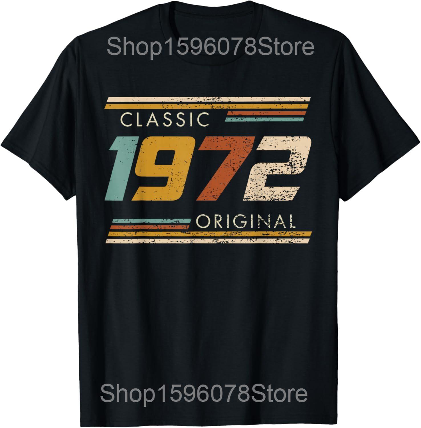 

Awesome Since 1972 52nd Birthday Retro Graphic T Shirts Men Cotton Humor Streetwear Tee Shirt Short Sleeve Unisex Loose Clothing S