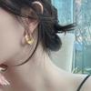 Retro Pleated Circle Earrings Niche High-end Cold Wind Simple Fashion Trendy Gift Elegant Lady's Classic Casual Jewelry
