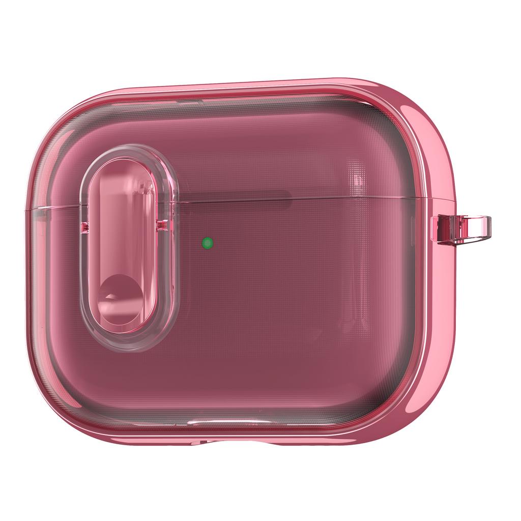 For AirPods Pro 3 Case Clear Electroplated TPU PC Earbuds Cover with Lock Clasp / Carabiner