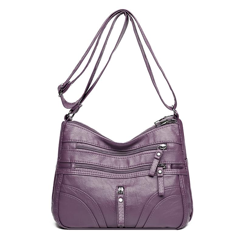 Dámská taška s více kapsami Velkokapacitní Pu Malá Čtvercová taška Crossbody Taška Taška přes rameno pro matku středního věku