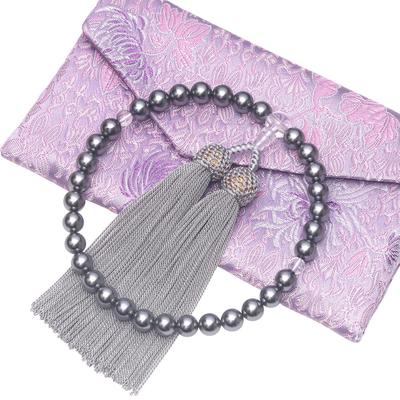 [LEOBEE Store] LEOBEE Shell Pearl Prayer Beads for Women with Magnetic Prayer Bead Bag, Handmade Prayer Beads, Prayer Bead Bracelet, Funeral, Grave