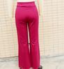 Women's High Waist Straight Leg Pants with Metal Buckle - New Solid Color Fashion Arrivals