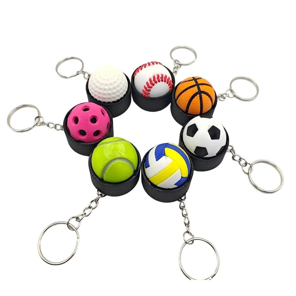 Sports Theme Stress Relief Keychain Spherical Button Clicker Keychain Daily Carry