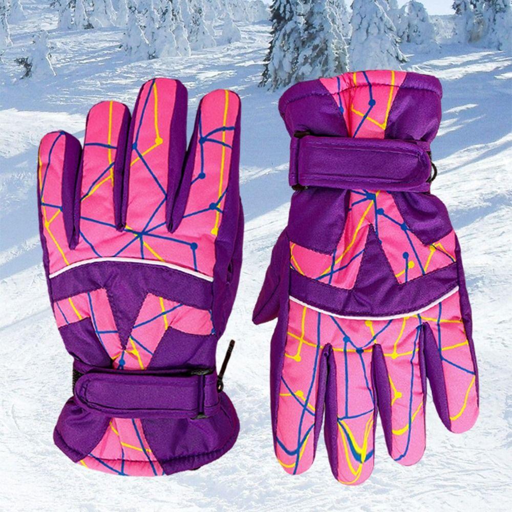 Thicken Children Snow Mittens Waterproof Outdoor Thermal Gloves Unisex Kids Ski Gloves  Skiing