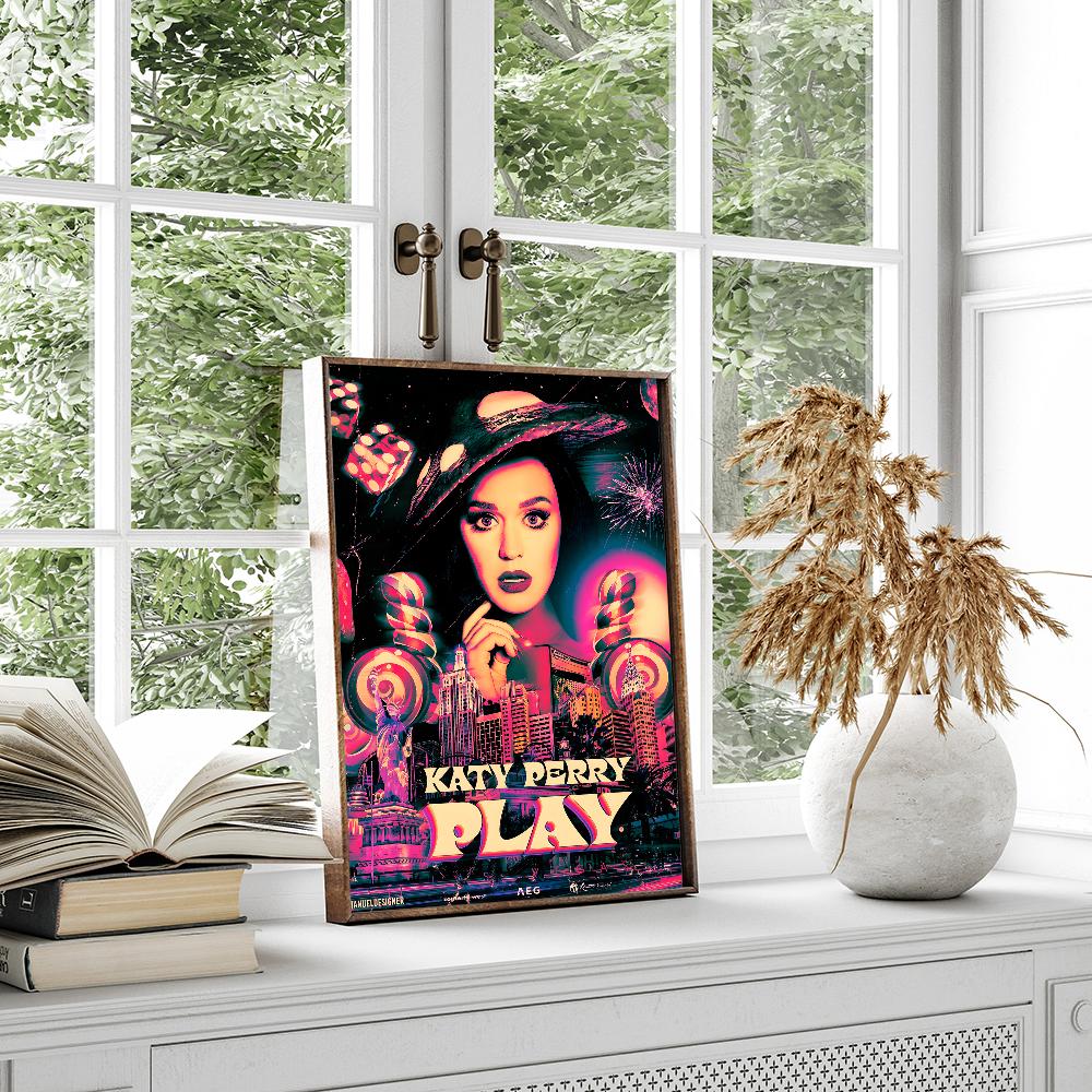 Singer Katy Perry  Anime Posters Sticky Whitepaper Sticker DIY Room Bar Cafe Kawaii Room Decor