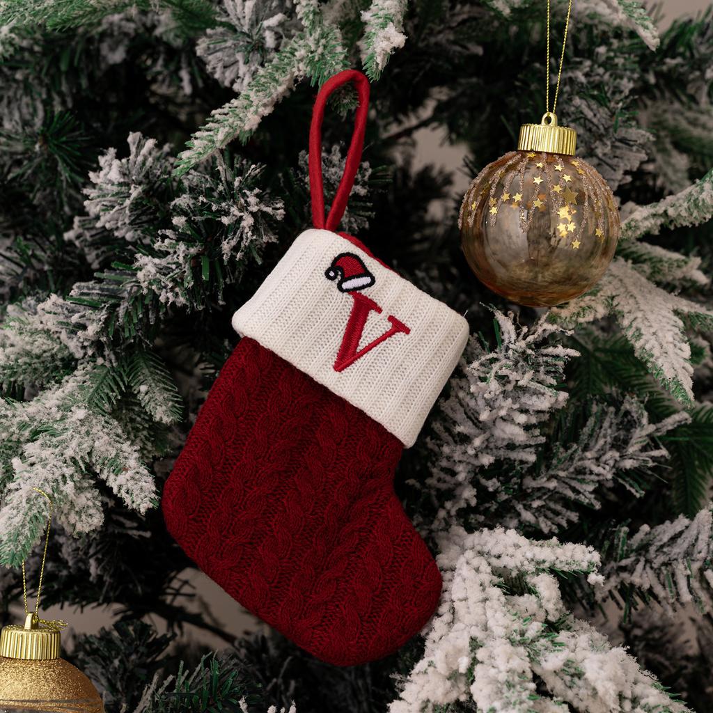 Alphabet Knitting Socks Christmas Tree Ornaments Christmas Decorations For Home 2024 Noel New Year 2025 Xmas Gift