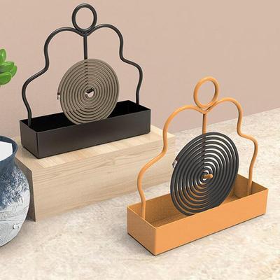 Suport creativ pentru țigări de țânțari cu tavă și mâner Zi de vară Suport de fier pentru țigări repelente împotriva țânțarilor Placă Decor pentru casă