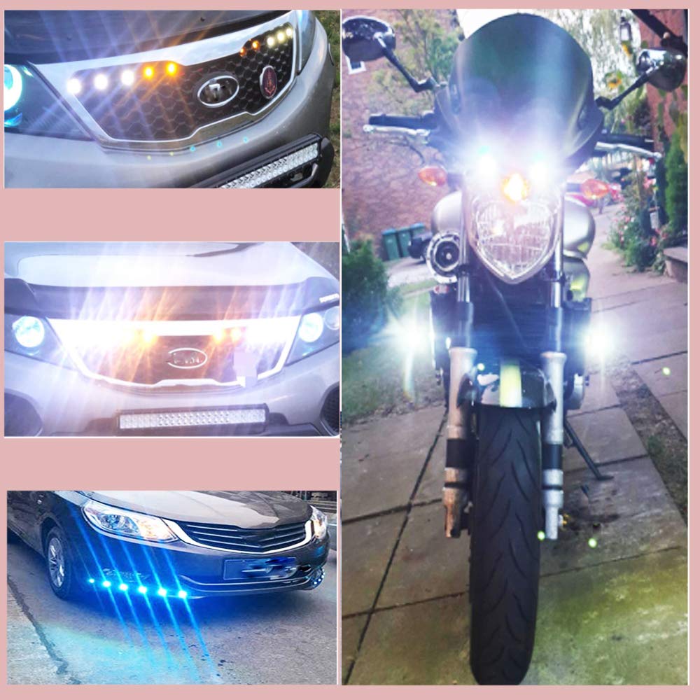 CTRICALVER High Power 18mm 9W Eagle Eye LED Light, Car Motorcycle DRL Daytime Running