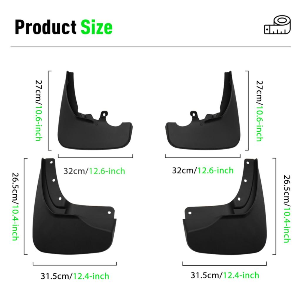 4PCS Car Mud Flaps Splash Guards Mudguards Car Mud Flaps Compatible with Ford RANGER 2024