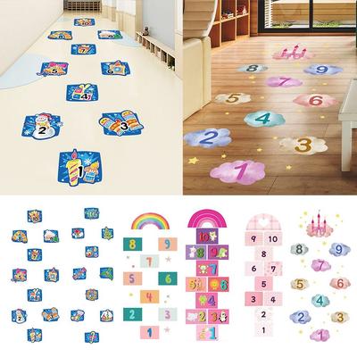 Self-adhesive Hopscotch Game Floor Stickers Multicolor Flooring Decals NEW Wall Art  Nursery