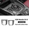 For Mazda CX-9 2016- Carbon Fiber Car Center Console Gear Shifter Panel Trim Frame Decoration Sticker Interior Accessories
