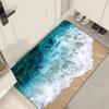1 Stück Strand W-Wellen Fußmatte Zuhause Badezimmer Saugfähige Matten Rutschfeste Matten Heimdekor Zubehör