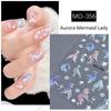 Marzycielski Naklejka na Paznokcie Syreni Ogon Brokat Realistyczny Stereoskopowy Efekt Wzmacniający Samoprzylepny Dla Entuzjastów DIY Nail Art