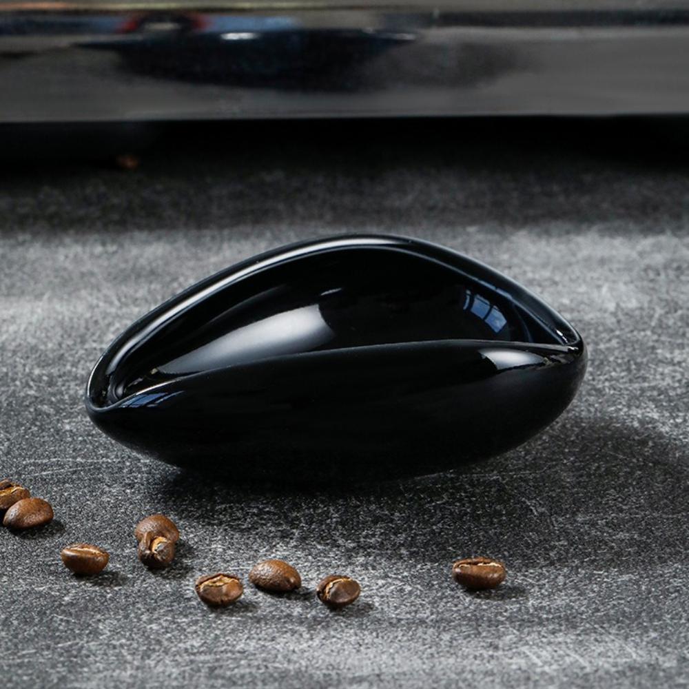 Coffee Bean Dosing Tray Ceramic Measuring Cup Bean Dish Display Plate for Raw/Roasted Bean Weighing & Sampling KFS-013