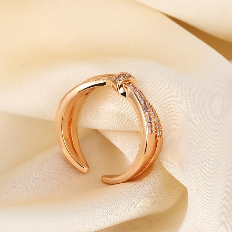 Gold plated zircon butterfly open ring ins trendy fashion personality index finger ring design ring