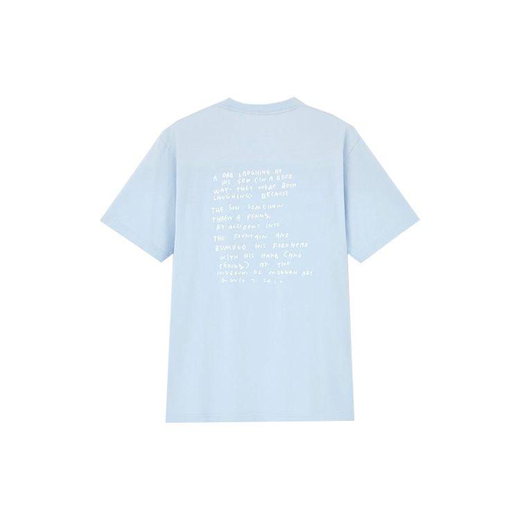 UNIQLO Printed Crew Neck Straight T-Shirt Unisex tops Blue 437287-60
