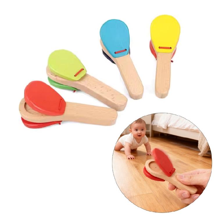 Wood Kids Clapper Orff Toy Kids Castanets Percussion Toy for Music Exploration and Child Development Rhythm Instrument