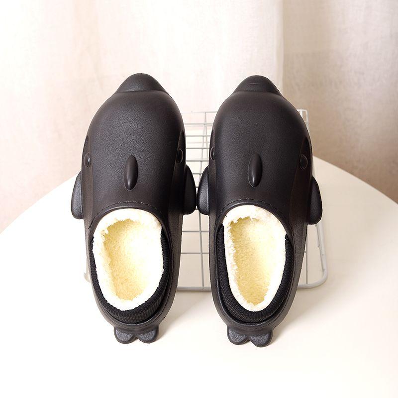 

Cartoon Winter Slippers for Women Men Home Warm Indoor Waterproof Couple House Shoes 36-37 чорний