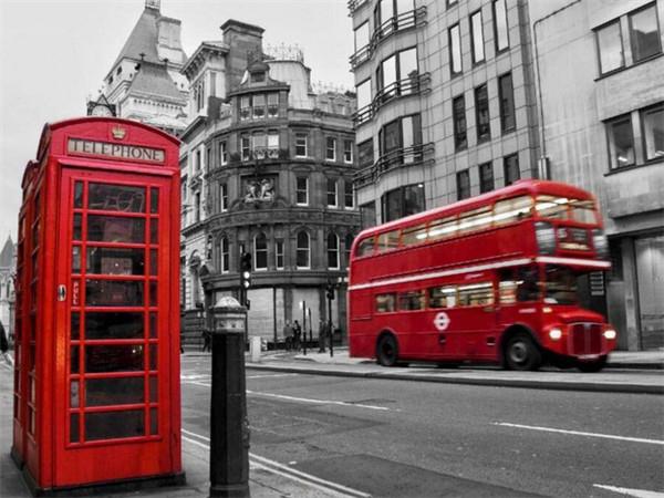 Diamantová mozaika Černá Červená Plná vrtačka Čtverec Diamantové vyšívání Pouliční vyšívání Mozaika Krajina 5D DIY umělecká nástěnná dekorace