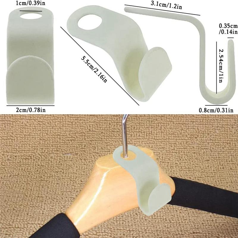 BHBL Clothes Connector Hooks, Black and White Sturdy Plastic Hooks for Hangers Space Saving