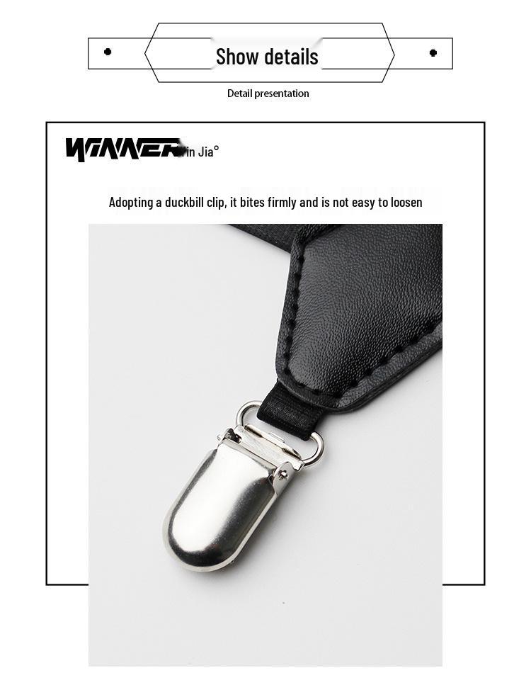 Unisex Anti-Slip Garter Belt with Double Clips for Thigh, Calf, and Sock Accessories