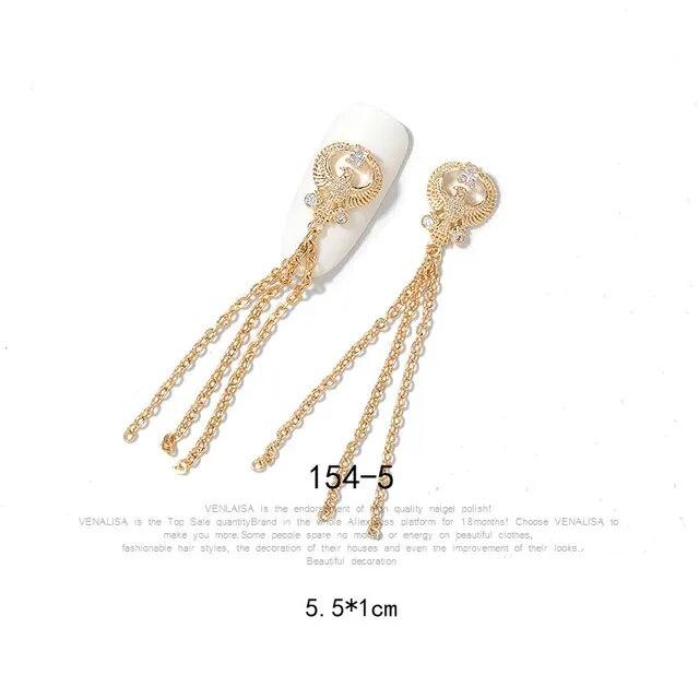 Un morceau de strass brillants en Zircon pour Nail Art, diamants de luxe, chaînes à pampilles, bijoux en perles, décorations d'ongles, accessoires de manucure