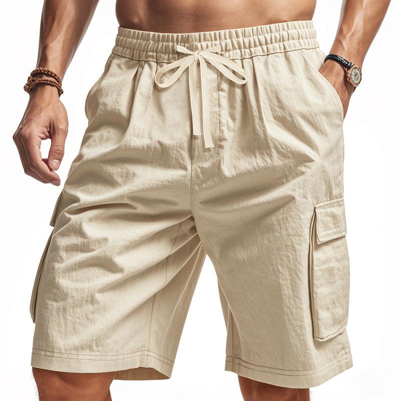 

Men Shorts Loose Large Size Multi-Pocket Overalls Summer Cotton Comfortable Nickel Pants Outdoor Casual Sports Beach Pants XXXL