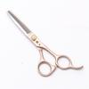 Purple Dragon Professional Half Body Rose Gold Hairdressing Shears: 5.5, 6.0, 7 Inch, Straight and Thinning Scissors