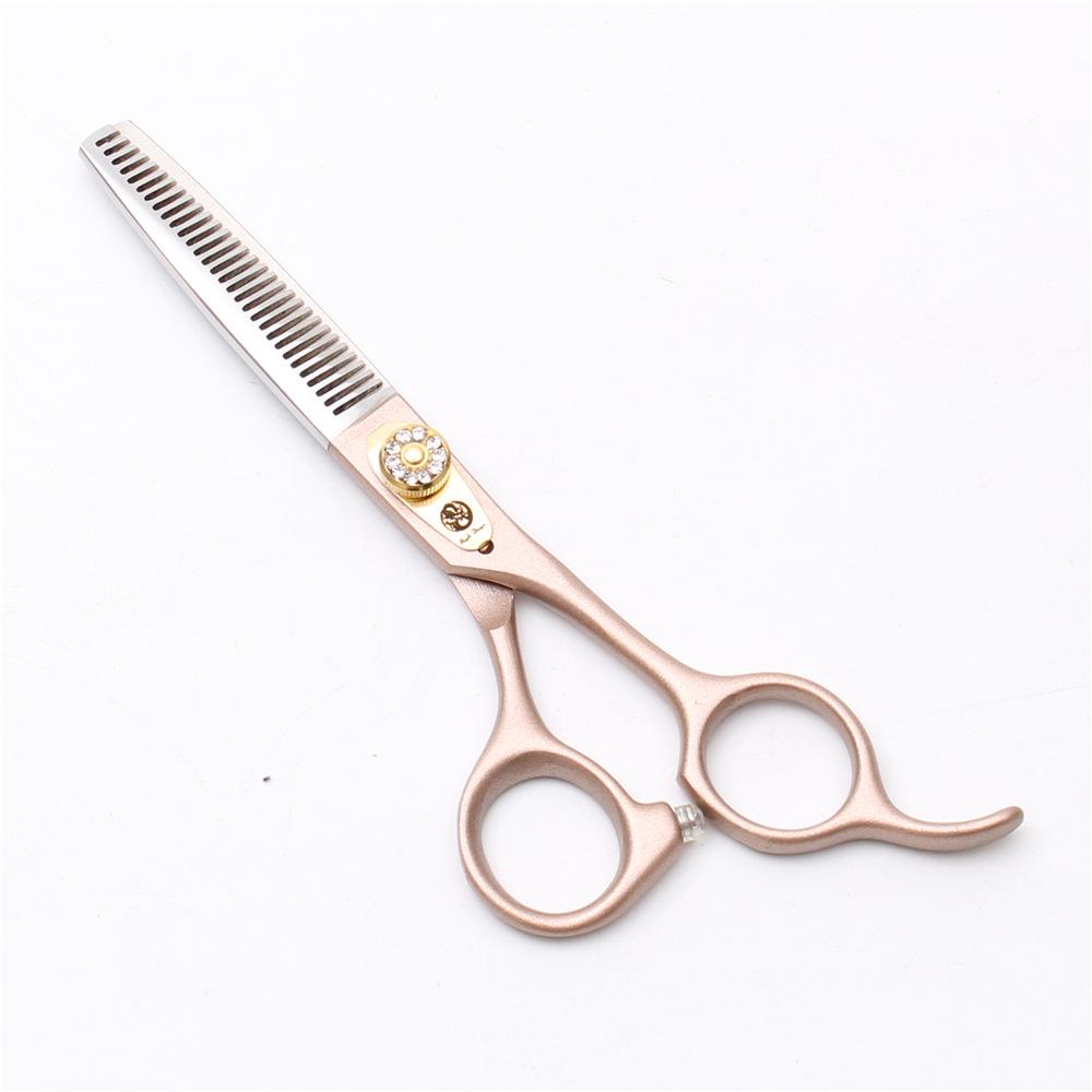 Purple Dragon Professional Half Body Rose Gold Hairdressing Shears: 5.5, 6.0, 7 Inch, Straight and Thinning Scissors