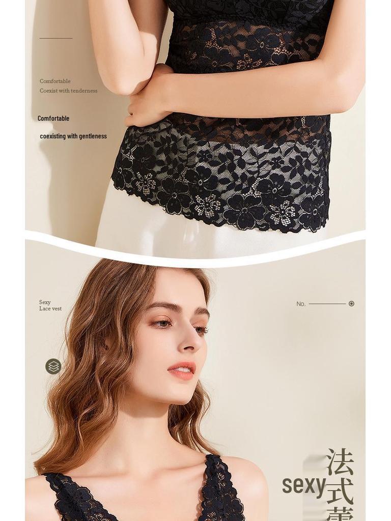 Sommer Svart Blonde Ryggløs Slim Fit Camisole: Kvinners Sexy BH uten spiler