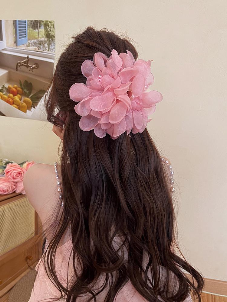 

Элегантная летняя дымчатая шифоновая цветочная заколка для волос для женщин