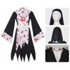 Bloody Zombie Nun Cosplay Dress, Horror Stained Nun Outfit Halloween Stage Wear