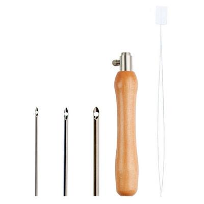 5 Stuks 2,5 mm/3,5 mm/5 mm Punch Needle Set Houten Handvat Verstelbare Punch Steken Kit DIY Borduur Ambacht Kruissteek Naalden