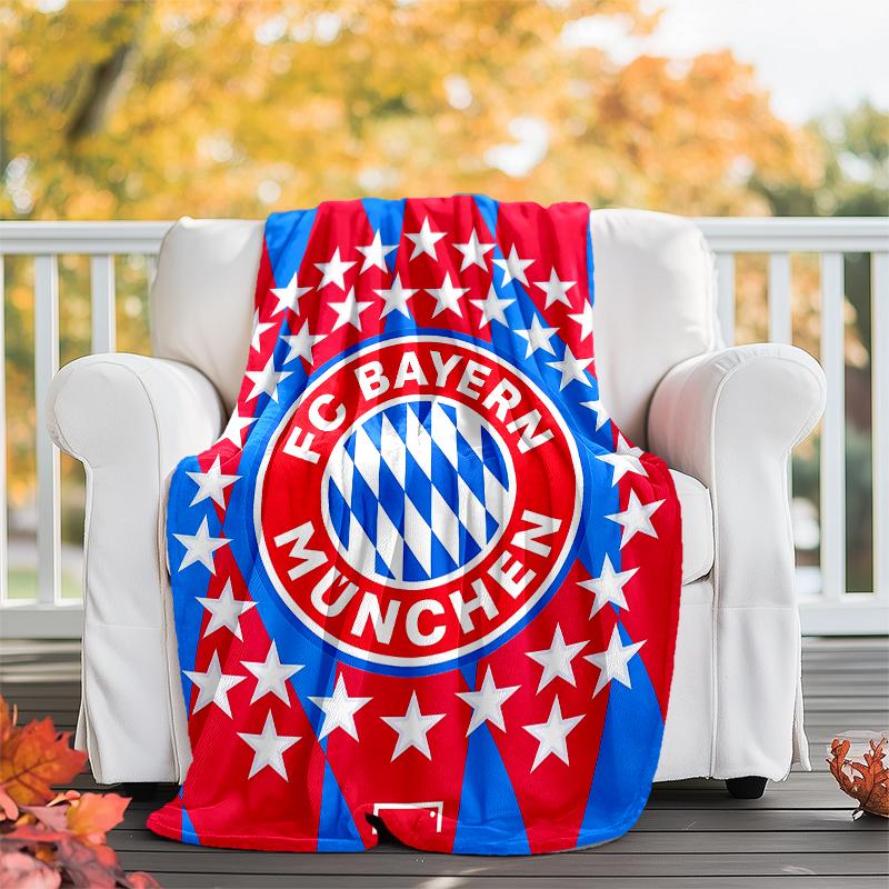 FC Bayern München logo printed throw blanket—soft,warm;versatile blanket for all seasons—perfect as &air-conditioning throw,nap blanket