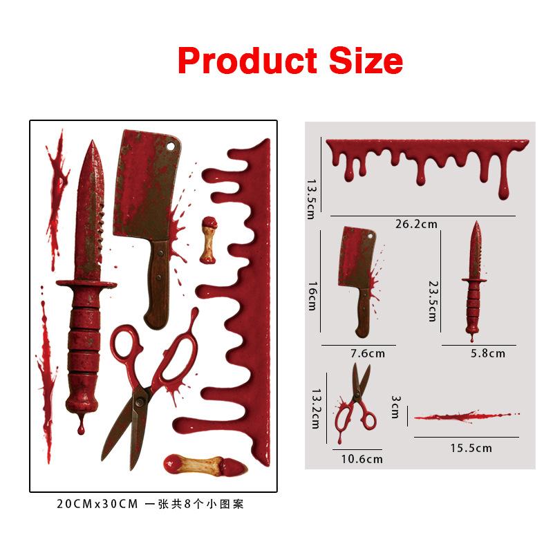 Halloween Decorations Handprint Footprint Stickers Clings Decals Window Bathroom Floor Restroom Zombie Decorations Halloween Party Decor,10Sheets