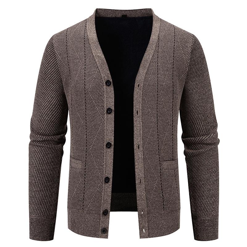Autumn Men'S Single-Breasted Cardigan Sweater Trendy Casual Loose Solid Color Knitted Sweater Top