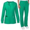 Ladies' Loose And Comfortable V-neck Long Sleeved Workwear With Multiple Pockets Suit Set