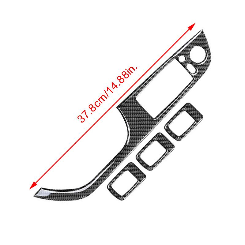 4Pcs 35.8cm/37.8cm Carbon Fiber LHD Car Door Window Switch Button Cover Trims Sticker for BMW 3 Series E90 2005-2012
